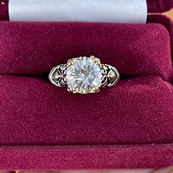 Premier Designs 4Ct CZ gold silver tone ring - Picture 3 of 12